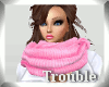 T! White Coat Pink Scarf
