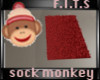 sock monkey red rug 