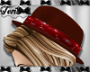 Brown Red Fedora Hat