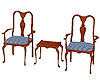 Table & chairs Lt blue