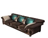 brown and teal couch