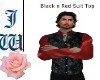JW Black n Red Suit Top