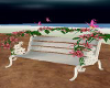 White Bench with flowers