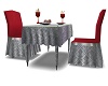 COUPLE TABLE RED/SILVER