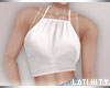 L* White Halter Top