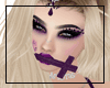Cross in mouth-purple