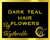 DARK TEAL HAIR FLOWERS