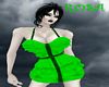 R Green Frill Mini Dress