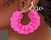 Hot Pink Furry Earrings