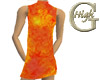 Minidress orange velvet