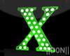 X Green Letters Lamps