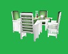 green and white dining t