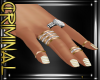 Golden Glam Nails/Rings