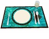 Choc & Teal Placesetting