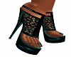 TEAL LATEX N LACE SHOE