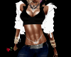 veste cuir blanc tribal