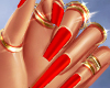 🎄XMAS Nails Red+Rings