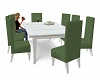 Green White Table