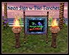 Neon Sign w Tiki Torches