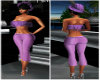 purple top/capri outfit