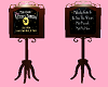 2 sided pink witch sign