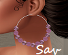 Purple Beaded Hoops