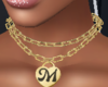 Gold M Letter Necklace