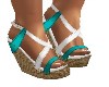 TEAL/WHITE ROPE WEDGES