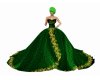 Queen gown green gold