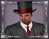 Gray-Red Top Hat