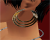 {AA} gold 3 hoop earring