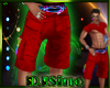 Rave Cargo Shorts Red