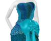 sea blue elegant dress