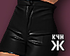 Blk leather shorts - RL