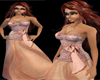 Salmon pink evening gown