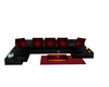 black red club couch
