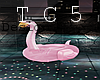 Floating flamingo