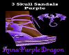 3 Skull Sandals-Purple