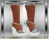 Blue & White Wedge Shoes