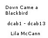 Down Came A Blackbird