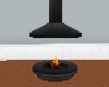 Sleek Black Fireplace