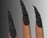 SL Black Glitter Nails