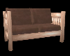 Wood Sofa/Suede Cushions