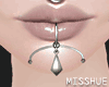 Silver  Pearl Lip Ring