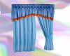 long blue animat curtain
