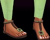 Brown & Lime Sandals