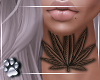Pot Leaf Tattoo -Neck
