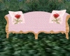 pink flowers sofa