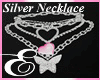 SILVER NECKLACE w PINK