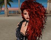 red wild curly hair